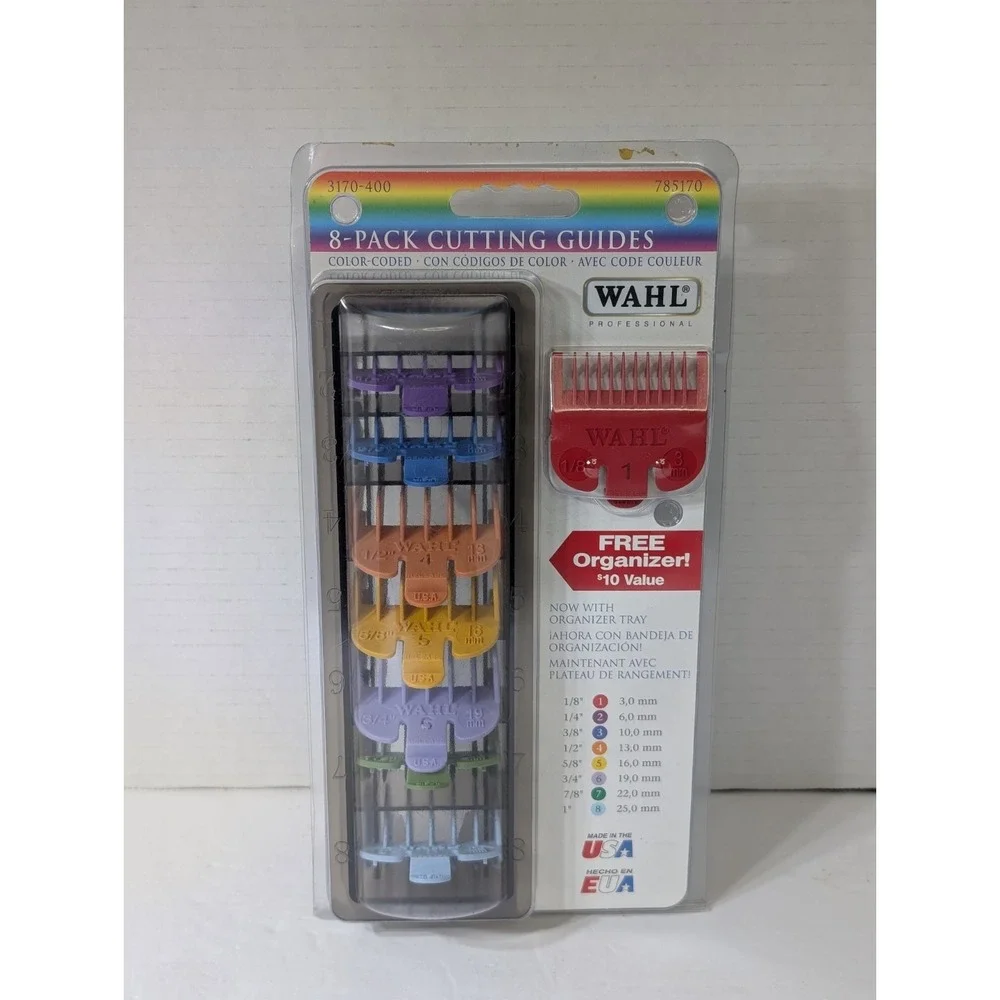 Wahl 3170400 8 Color Coded Cutting Guides with Organizer